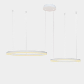 Ściemnialna lampa wisząca Halo 80 + 60 biała Azzardo + pilot