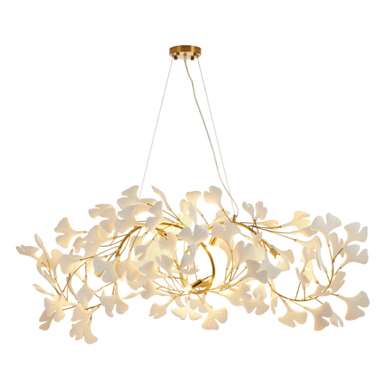 Lampa wisząca Botanika WAVE złoto - biała 125cm 