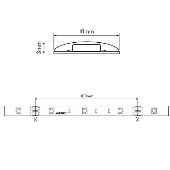 Taśma 150 SMD5050 12V RGB 7,2W IP65 LED line 240157