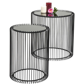 Zestaw dwóch stolików kawowych Wire Black Kare Design 79578 
