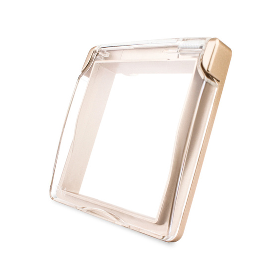 Komplet LIVOLO dwa gniazda w szklanej ramce z nakładkami kolor złoty