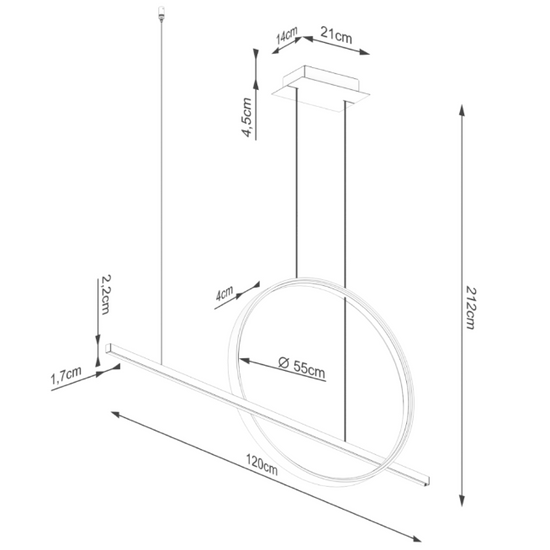Lampa wisząca GLAD czarna 3000K Thoro Lighting 