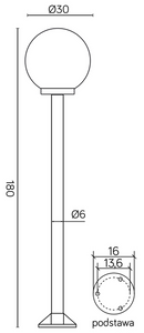 Słupek ogrodowy KULE K 5002/1/K 300 SU-MA