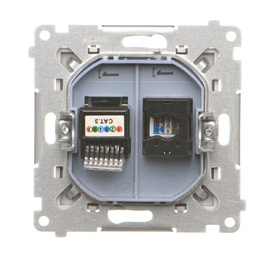 Gniazdo komputerowe RJ45 kat. 5e + telefoniczne RJ12 Simon 55 