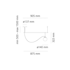 Lampa wisząca ze szkła dmuchanego NH S2 14 Artemide