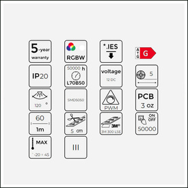 Taśma 300 SMD5050 12V 6500K RGBW 19,2W LED line 245657 - rolka 5 m