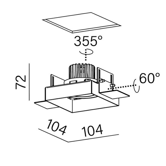 SQUARES next 50x1 LED trimless wpuszczany AQform