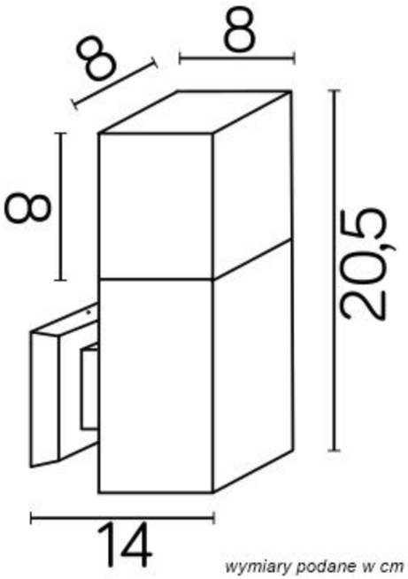 Kinkiet zewnętrzny CUBE CB-K BL