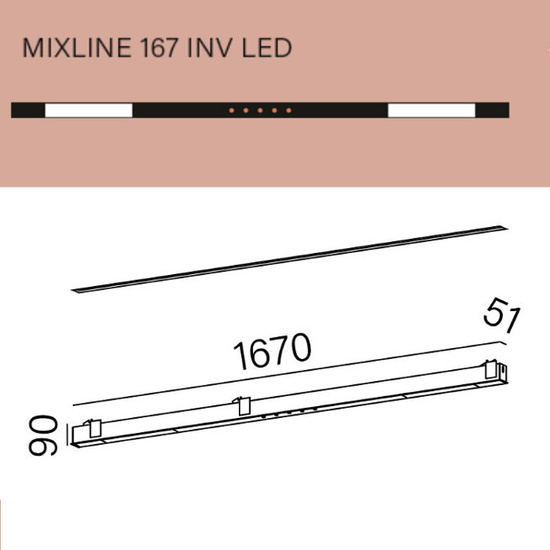 MIXLINE INV LED listwa oświetleniowa wpuszczana w sufit AQform