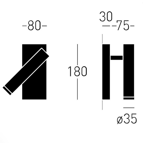 Moi C ON SW TRIAC kinkiet natynkowy w wybranym kolorze z palety NSC / Ncs 0510-B30G (mat)