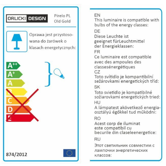 Plafon Pirelo PL Old Gold OPEN DESIGN HIGHLIGHTS