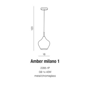 LAMPA WISZĄCA AMBER MILANO 1 Azzardo