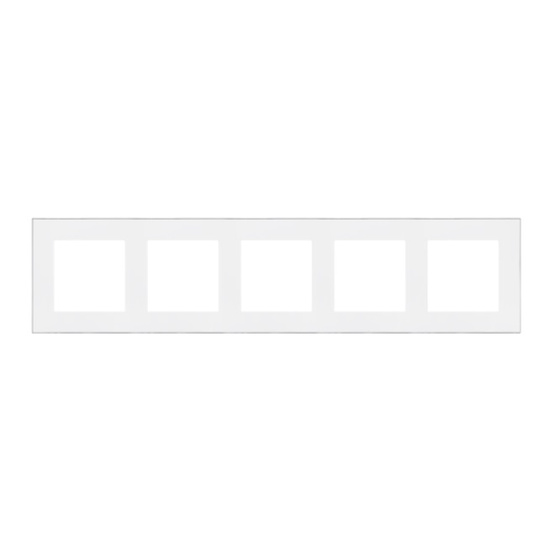 Ramka pięciokrotna Simon 55 DUO biało-chromowa