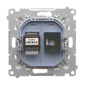 Gniazdo komputerowe RJ45 kat. 5e + telefoniczne RJ12 Simon 55 