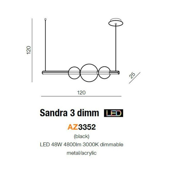 Oryginalna lampa wisząca Sandra 3 Azzardo