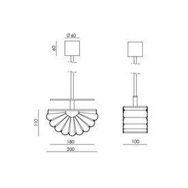 Lampa wisząca GINA S czarny mat C1334 Aromas