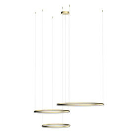 Ściemnialna lampa wisząca Halo 120 + 100 + 80 Gold Azzardo + pilot