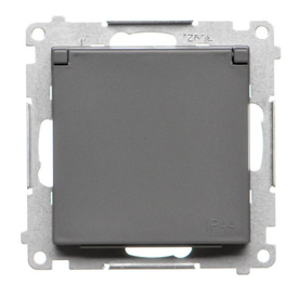 Gniazdo pojedyncze z klapą Simon 55