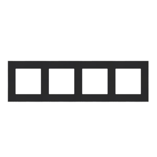 Ramka czterokrotna Simon 55 DUO czarno-chromowa