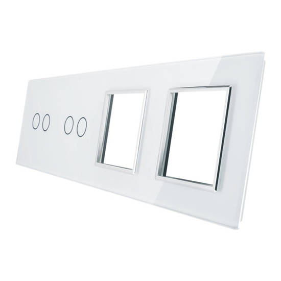 7022GG-61 Biały panel szklany dotykowy czteroprzyciskowy z miejscem na dwa gniazda elektryczne