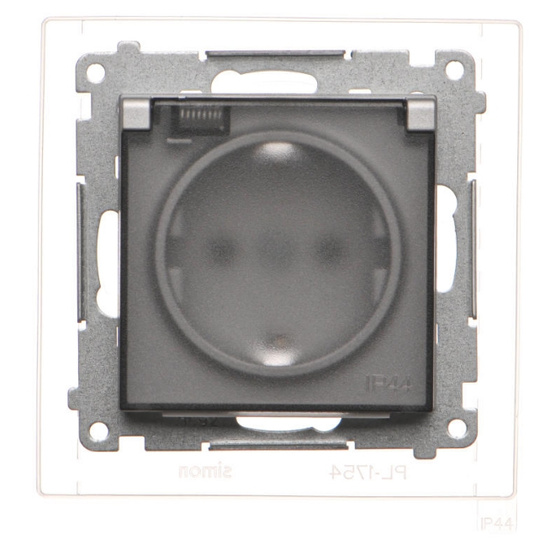 Gniazdo pojedyncze z klapą transparentną typu Schuko Simon 55