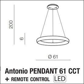 Lampa wisząca z pilotem Antonio 61 Azzardo AZ5064