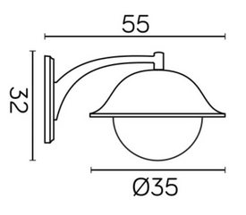 Kinkiet ogrodowy PRINCE MAX K 3012/1/O-BD SU-MA