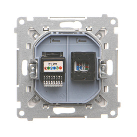 Gniazdo komputerowe RJ45 kat. 5e + telefoniczne RJ12 Simon 55 