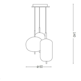 LAMPA WISZĄCA UMILE SP3 224541 IDEAL LUX