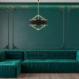 Lampa wisząca Stesso black Gold M STYL NOWOJORSKI 