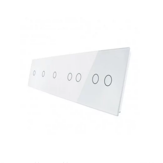 Siedmioprzyciskowy złoty panel szklany 7011122-61 LIVOLO
