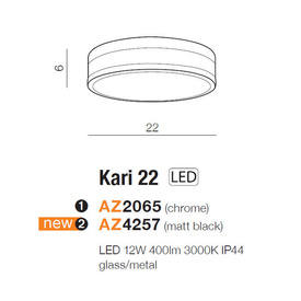 Plafon Kari 22 czarny Azzardo