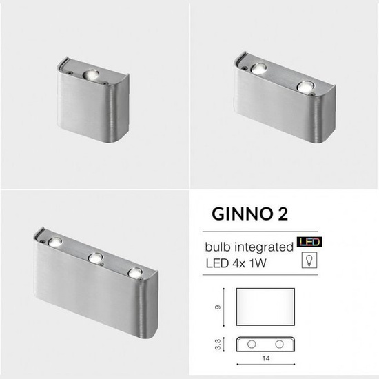 Kinkiet GINNO 2 ALU Azzardo