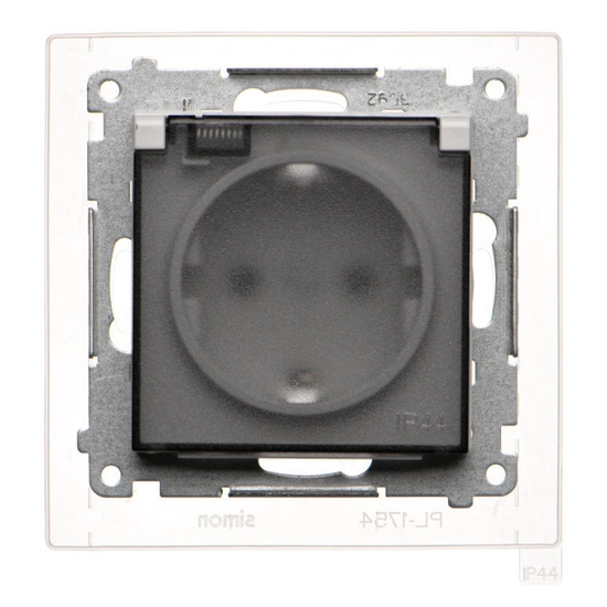 Gniazdo pojedyncze z klapą transparentną typu Schuko Simon 55 