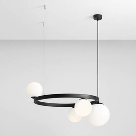 Lampa wisząca GARDA 4 RING czarna Aldex