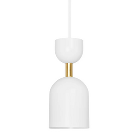 SUPURU lampa wisząca biała z mosiężną rurką UMMO