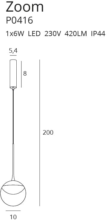 Lampa wisząca Zoom czarna MAXLIGHT