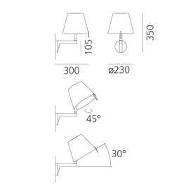 Kinkiet z abażurem Melapo grey Artemide 0720010A