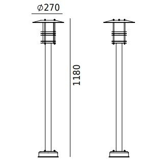 Słupek / latarnia Stockholm Norlys art. 285 cynk ogniowy