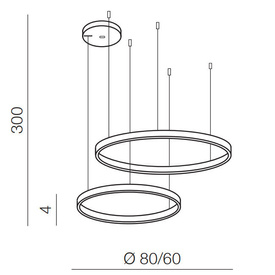 Ściemnialna lampa wisząca Halo 80 + 60 biała Azzardo + pilot