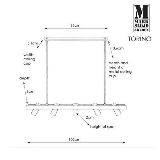 Biała kierunkowa lampa wisząca Torino Markslojd
