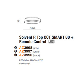 Lampa sufitowa Solvent R Grey 80 cm Azzardo Smart WiFi
