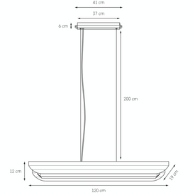 Lampa wisząca liniowa APOLIN 120 cm, szałwiowo-biała KASPA