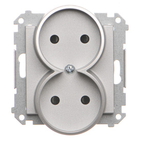 Gniazdo wtyczkowe podwójne bez uziemienia Simon 55 TG2MCZ.01/143