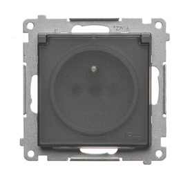 Gniazdo pojedyncze z klapką transparentną IP44 Simon 55