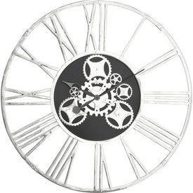 Wielki chromowany Zegar ścienny Gear 120cm Kare Design 35183 