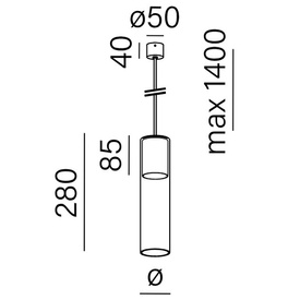 LAMPA WISZĄCA MODERN GLASS TR Tube E27 230V AQFORM