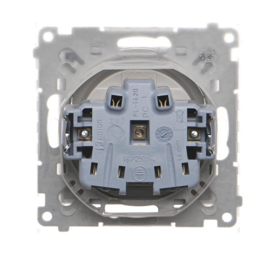 Gniazdo pojedyncze z klapką transparentną IP44 Simon 55