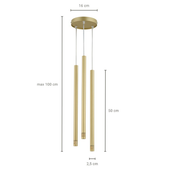 SOPEL LASER 3 ZŁOTY lampa wisząca 33256