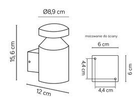 Kinkiet ogrodowy LED DELTA DL-K100 SU-MA